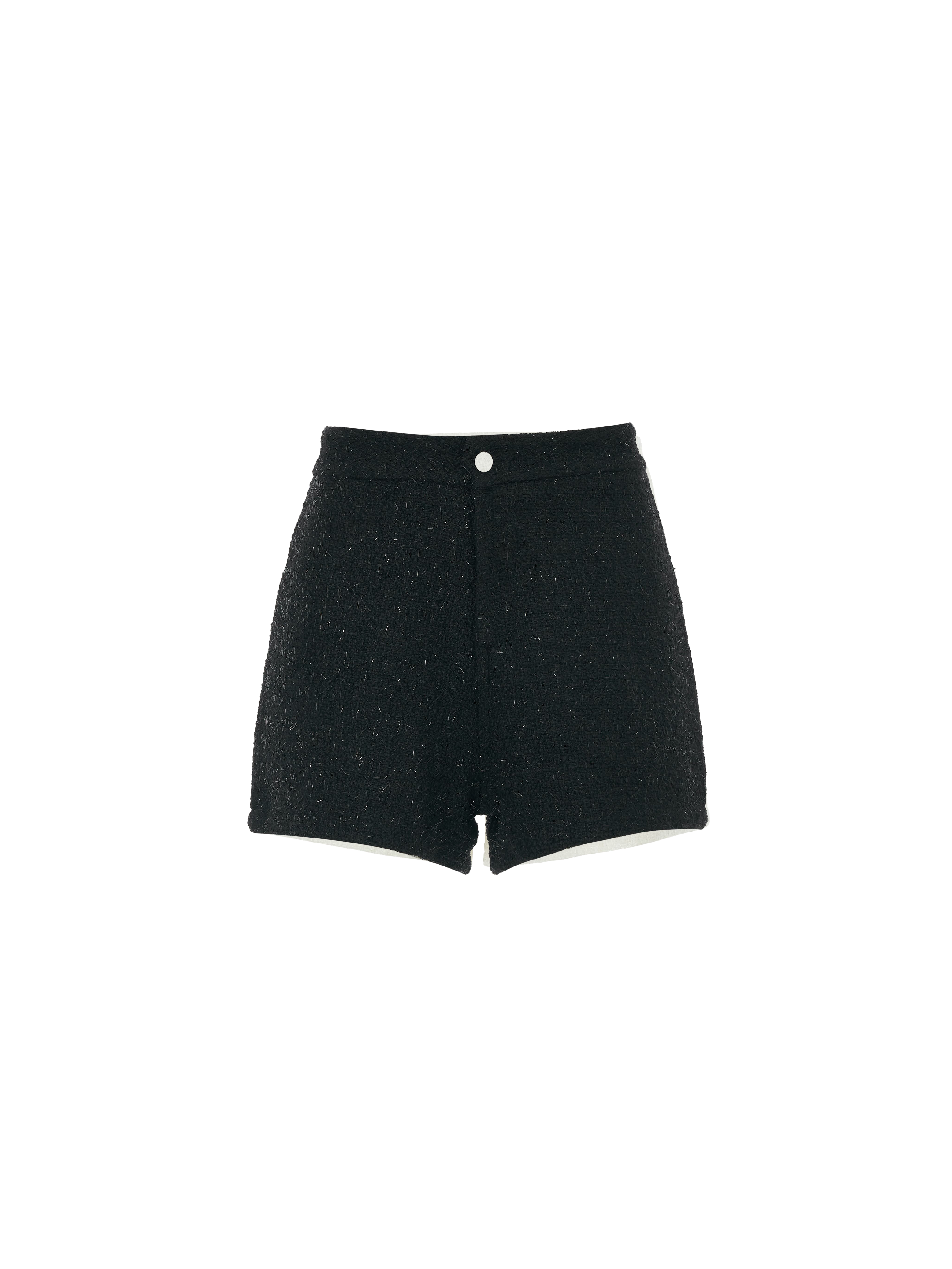 shimmer tweed shorts - black
