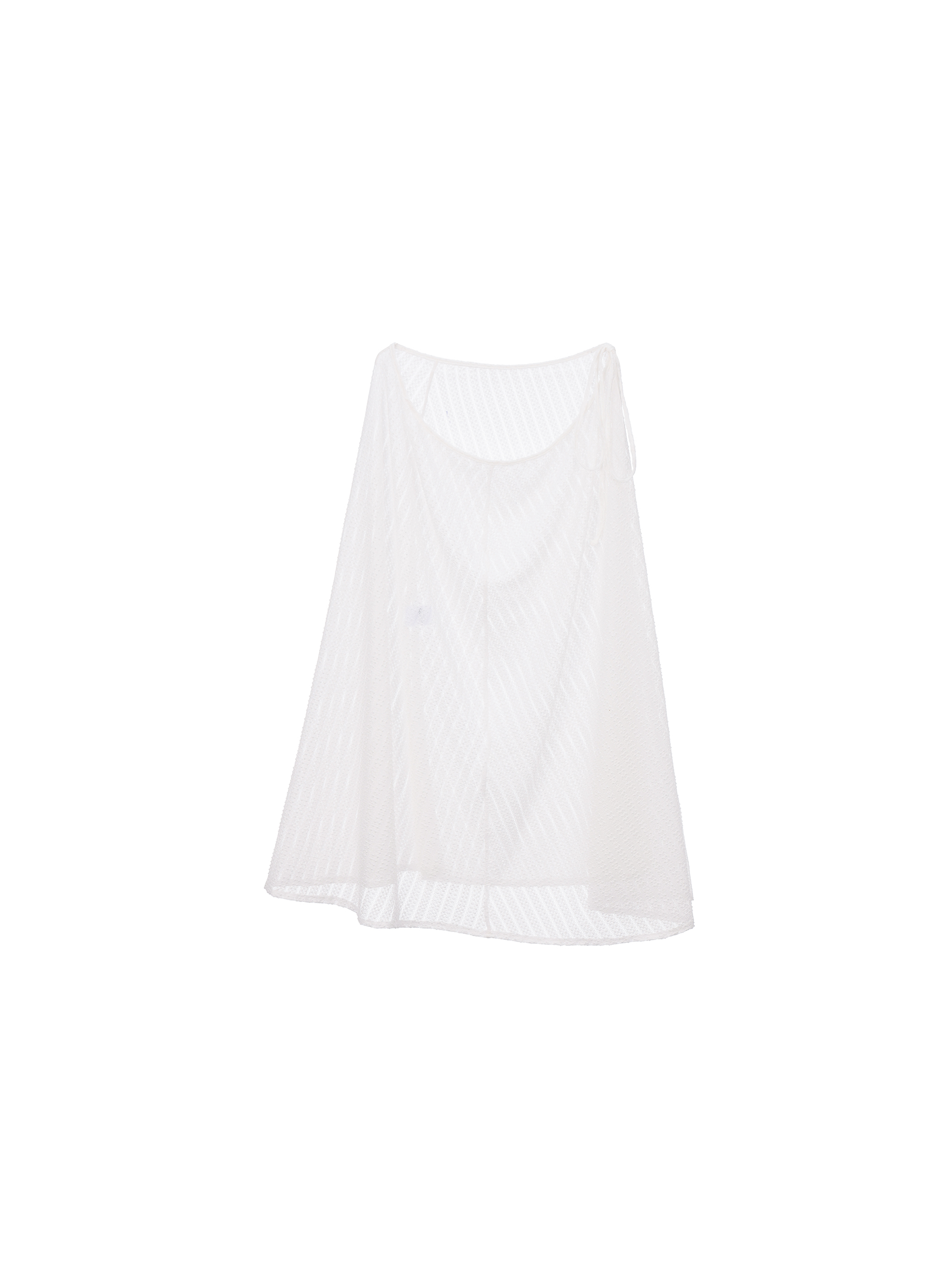 see-through chiffon wrap skirt - white